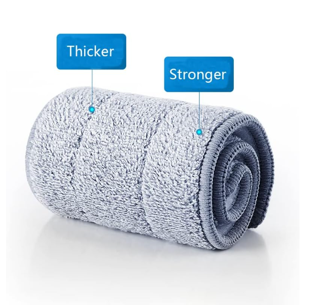 Mop and Bucket with Wringer Set, Hands Free, With 2 Reusable Microfiber Pads